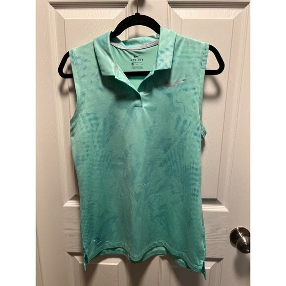 Nike | Women's Dry Sleeveless Golf Polo Mint Green Sz‎ M 908630-342 - Picture 1 of 8